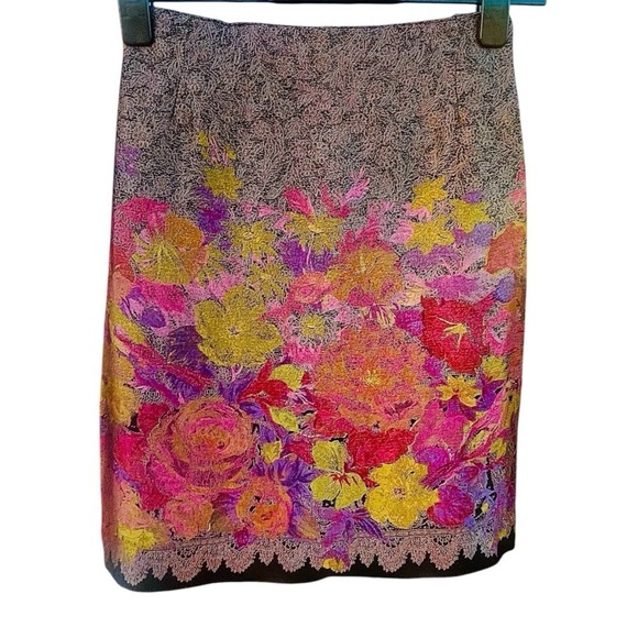 Platinum by Dorothy Schoelen Floral Multicolor Skirt Suit 4P - Picture 7 of 10
